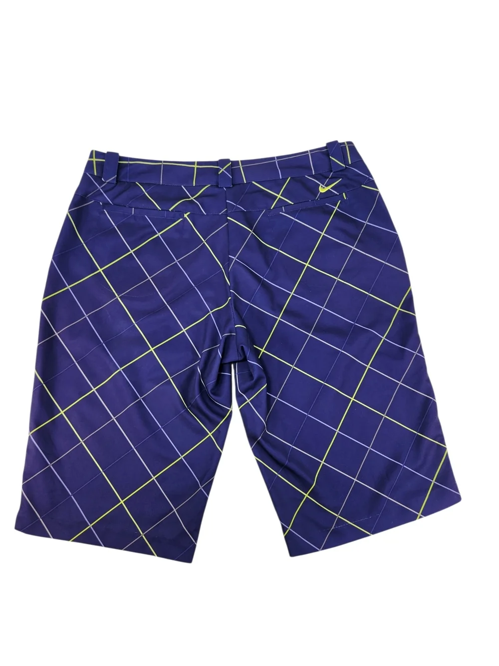 Nike Golf Shorts Women’s 10 Med Dri Fit Mid Rise Bermuda Golf Short Purple Plaid